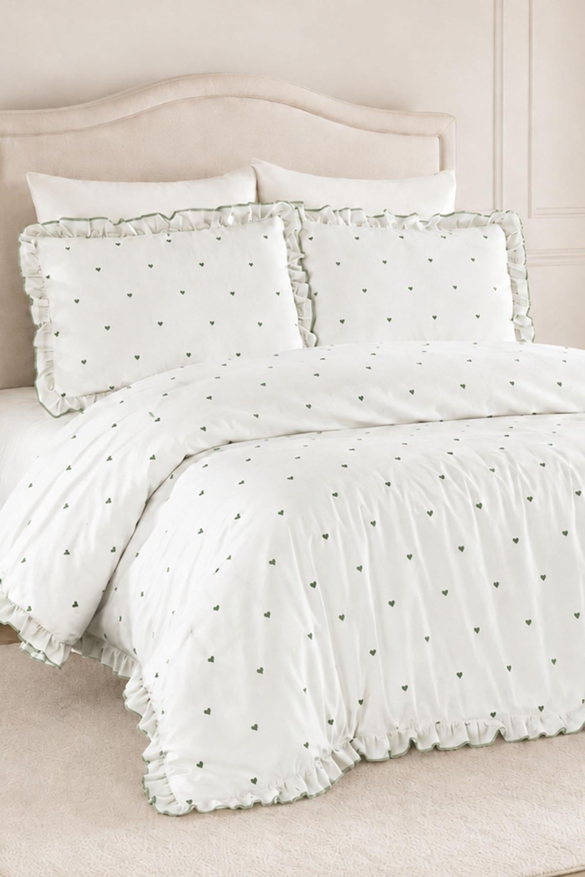 Amore Cotton Satin Double Heart Duvet Cover Set