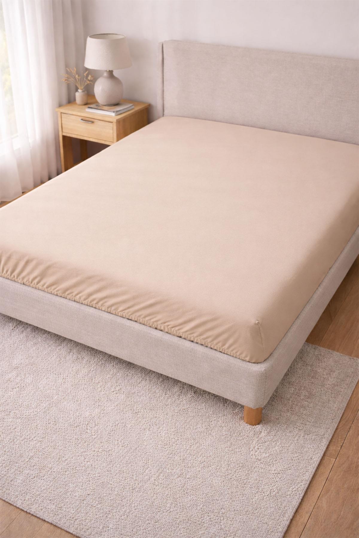 Sábana bajera ajustable de satén de algodón básico para cama de matrimonio (160 x 200 cm)