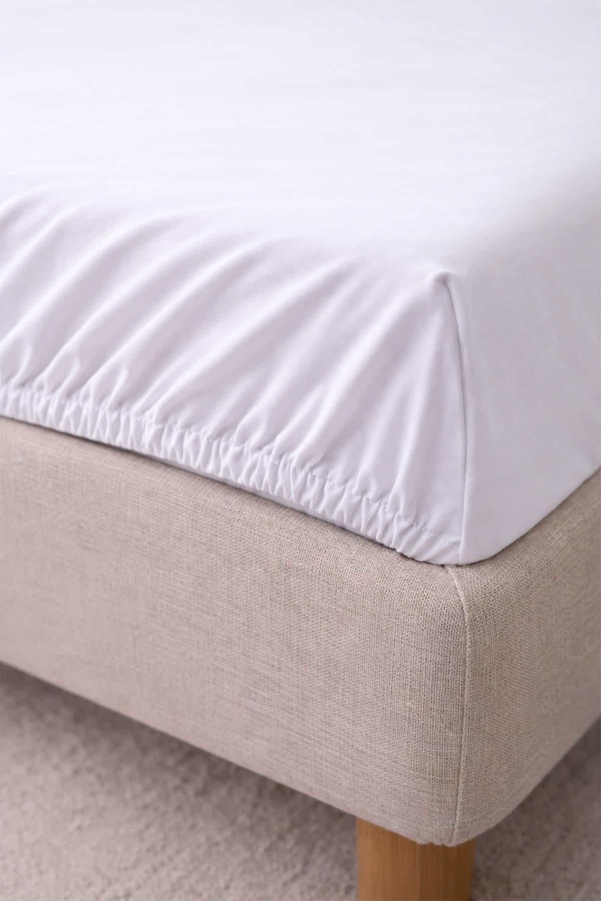 Sábana bajera ajustable de satén de algodón básico para cama de matrimonio (160 x 200 cm)