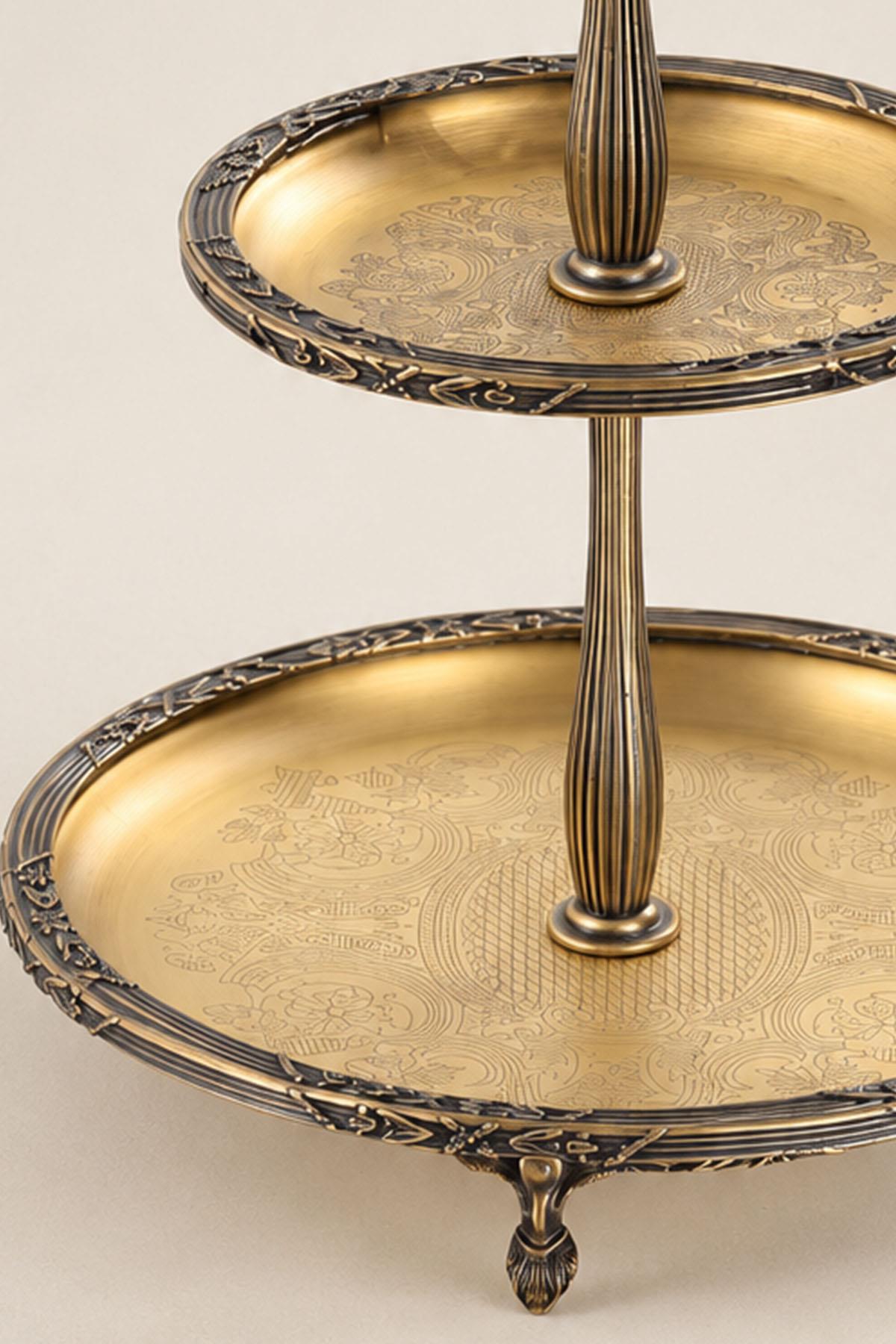 Plato de servir de 2 niveles Kessa Vintage Detail (22-15 cm)