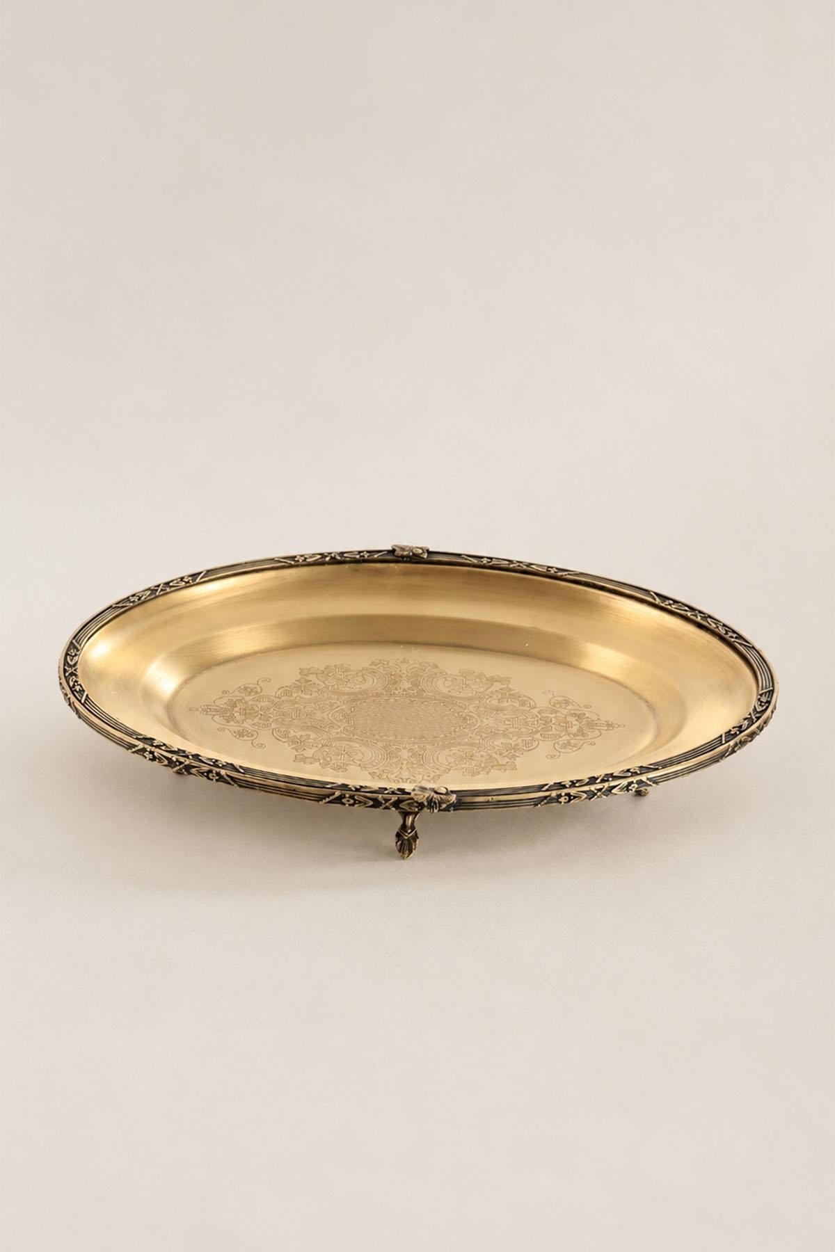 Bandeja ovalada Kessa con detalles antiguos (38 cm)