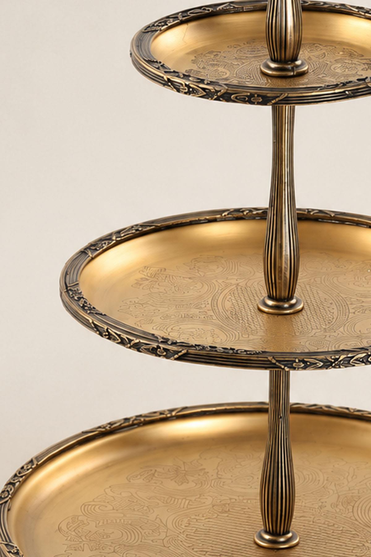 Plato de servir Kessa Vintage Detail de 3 niveles (15-22-30 cm)