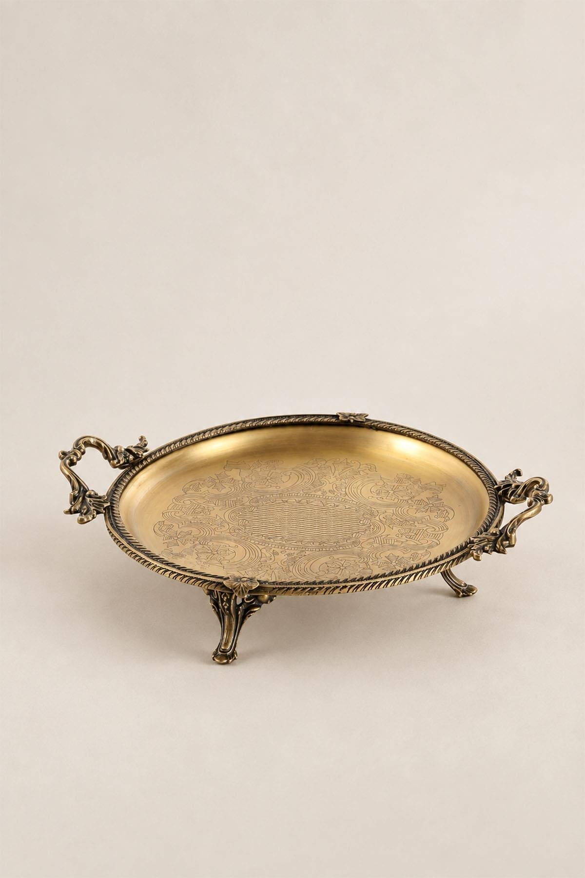 Bandeja redonda con asas Kessa Antique Detail (25 cm)
