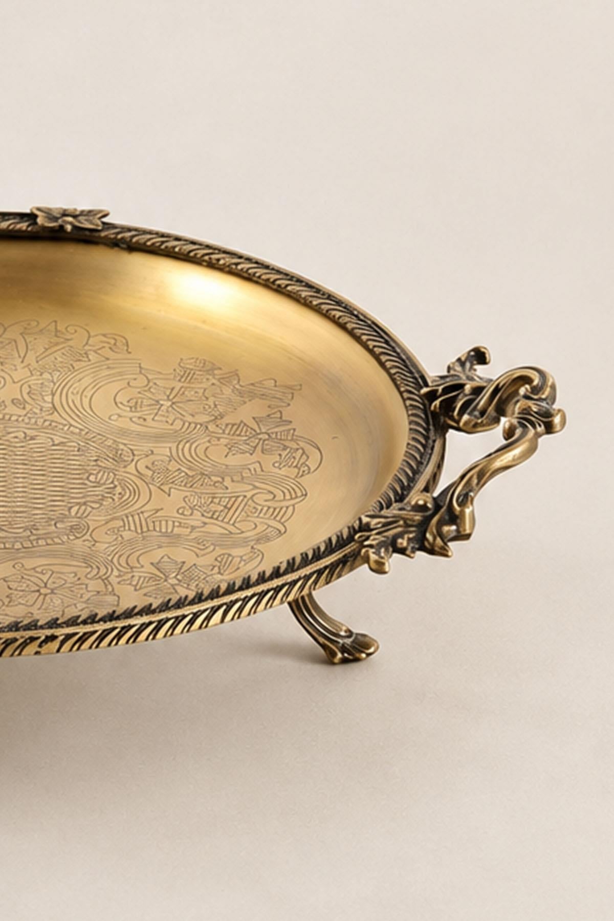 Bandeja redonda con asas Kessa Antique Detail (25 cm)