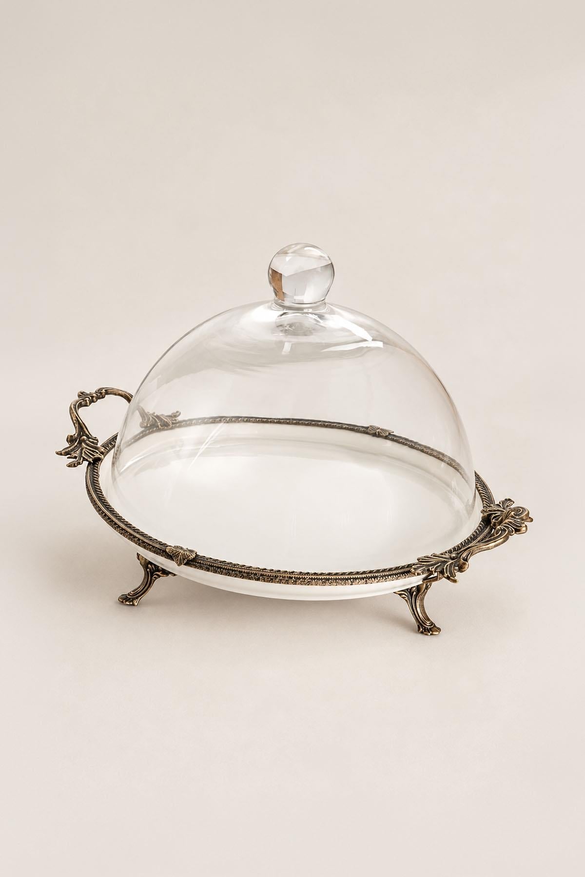 Fuente de porcelana Sierra con detalles antiguos y tapa (29 cm)