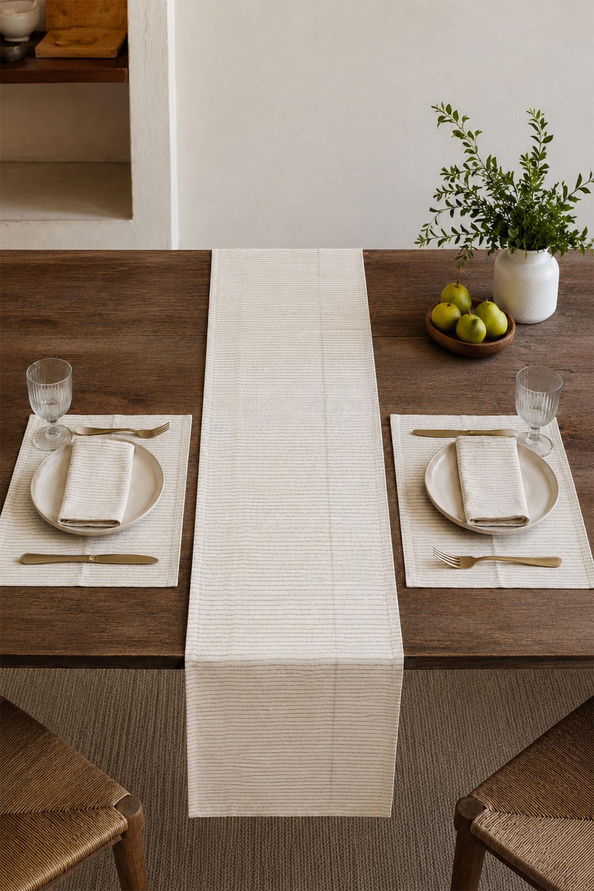 Lozano Stain-Resistant, Wrinkle-Free Placemat-Runner Table Set (3 Pieces)