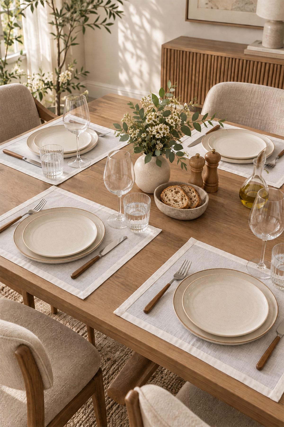 Run Plain Stain-Resistant, Easy-to-Use Placemat Set of 4 (35 x 45 cm)