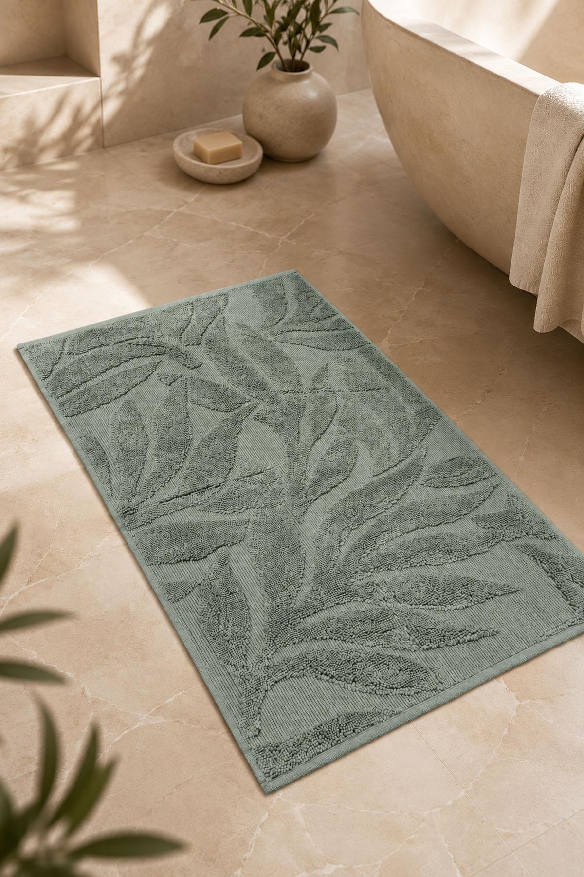 Toalla para pies con estampado de hojas de salvia (50 x 80 cm)