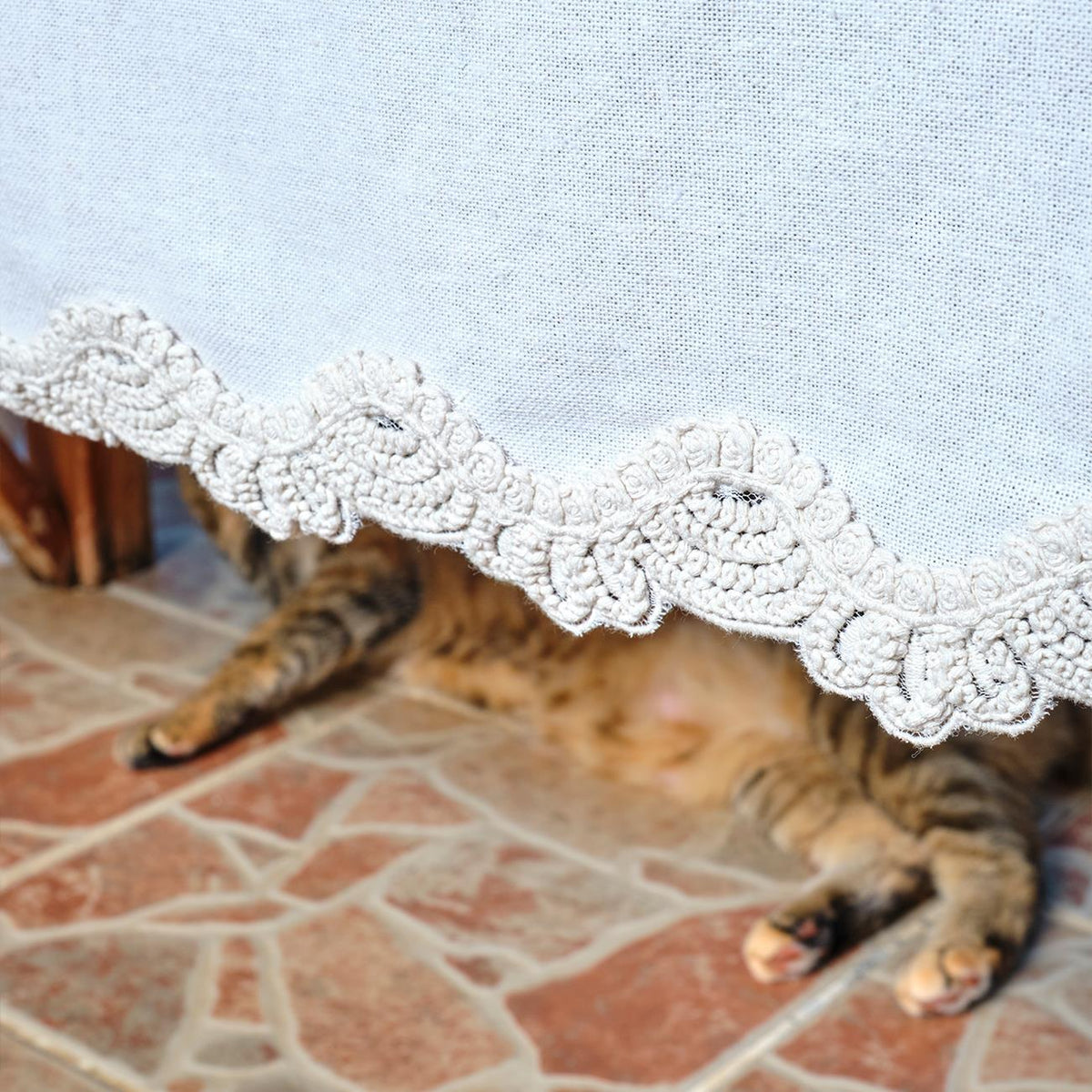 Mantel con camino de mesa de topillo (150 x 320 cm)