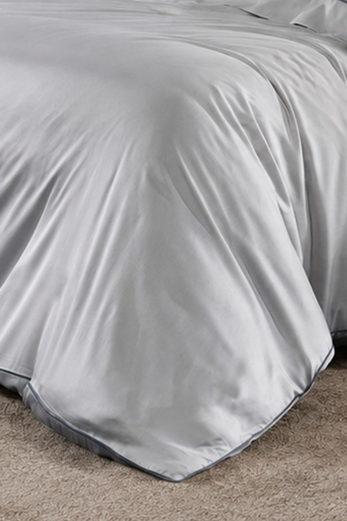 Alix Piped Cotton Satin Super King Size 6-Piece Duvet Cover Set