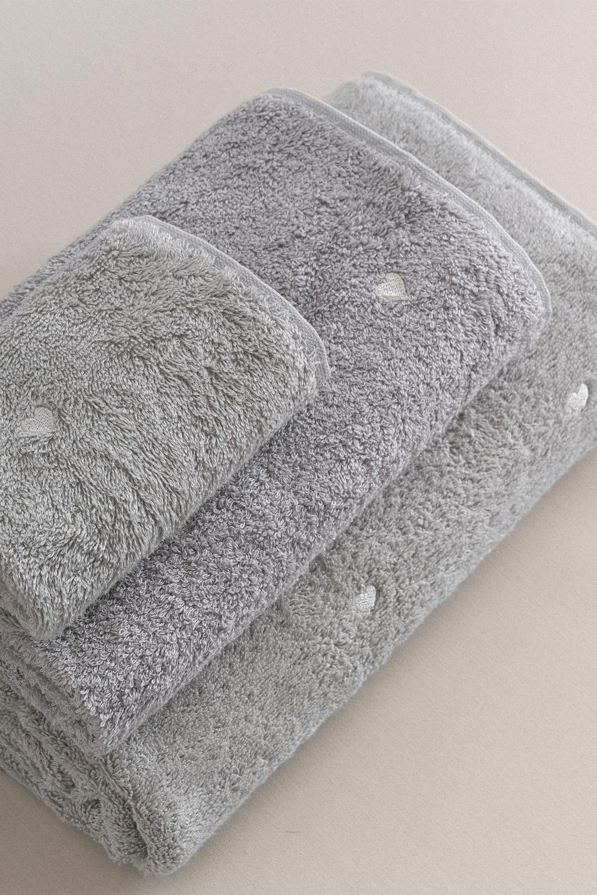 Juego de toallas gris suave, algodón de alta calidad, toalla de baño cómoda, accesorio elegante para el hogar