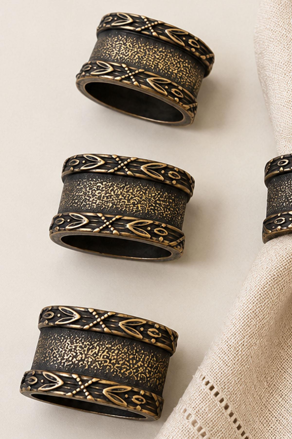 Sierra Vintage Detail Set of 6 Ring Napkin Holder