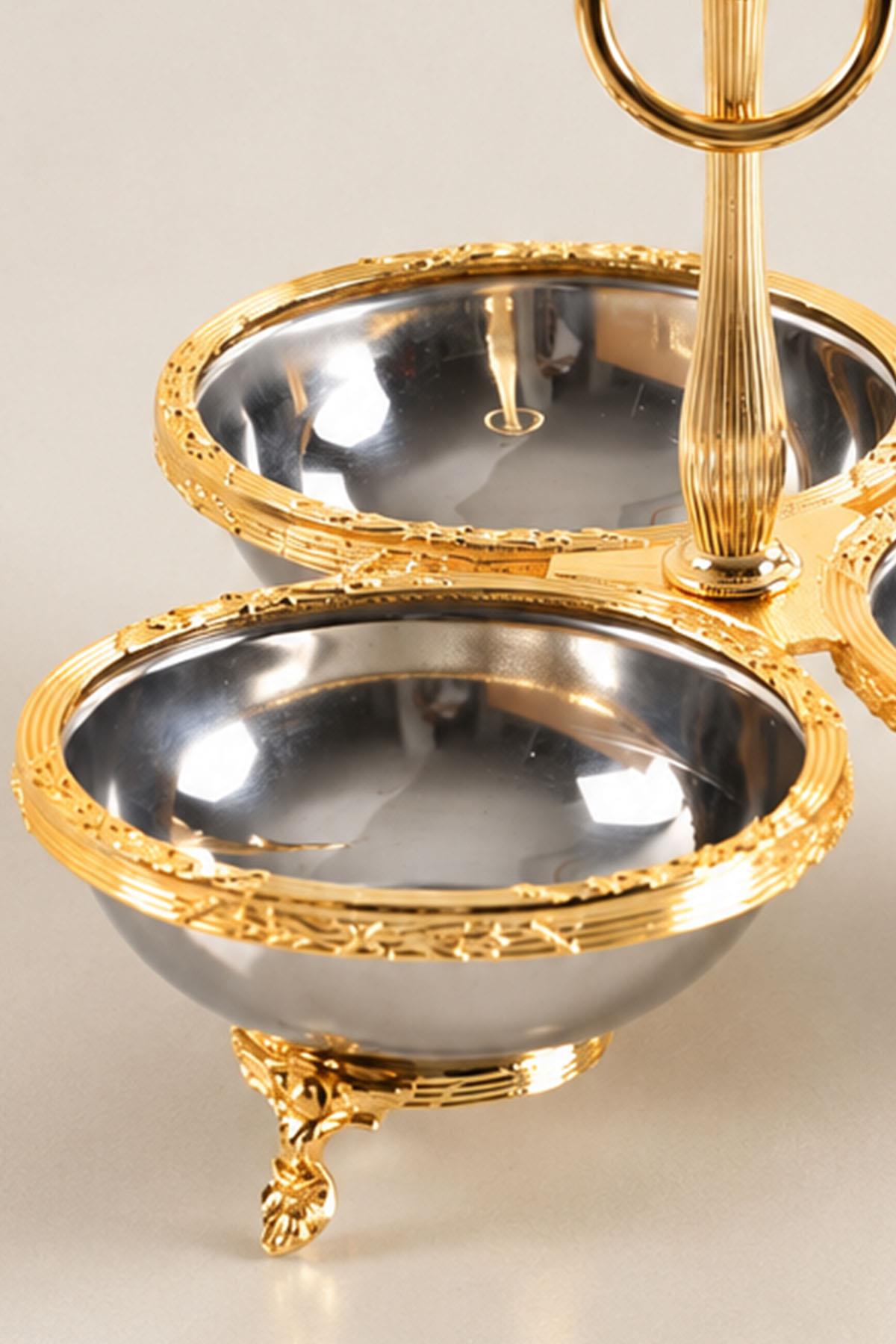 Bol para aperitivos Kessa Gold de 3 piezas con detalles