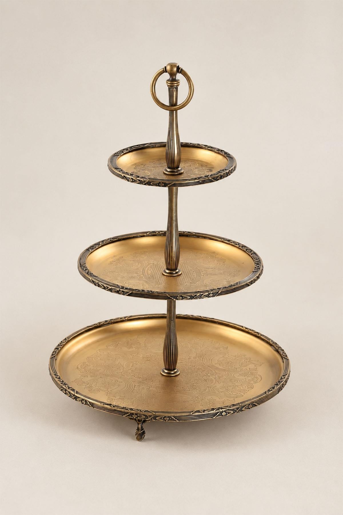 Plato de servir Kessa Vintage Detail de 3 niveles (15-22-30 cm)