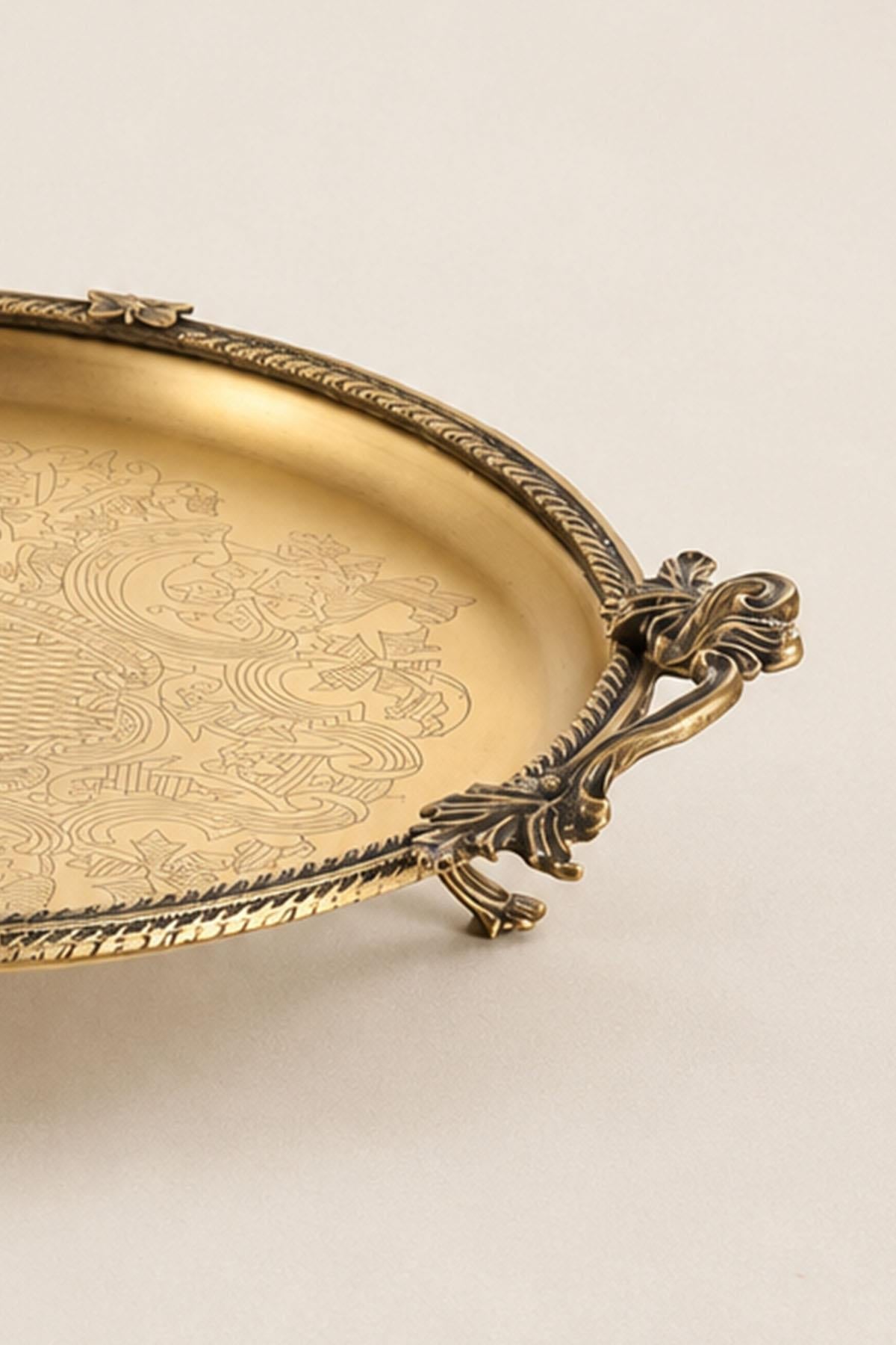 Bandeja redonda con asas Kessa Antique Detail (30 cm)