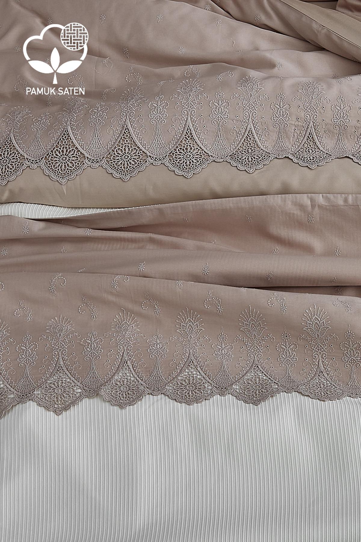 Juego de sábanas y colcha Emma Dantelli de 7 piezas para cama doble