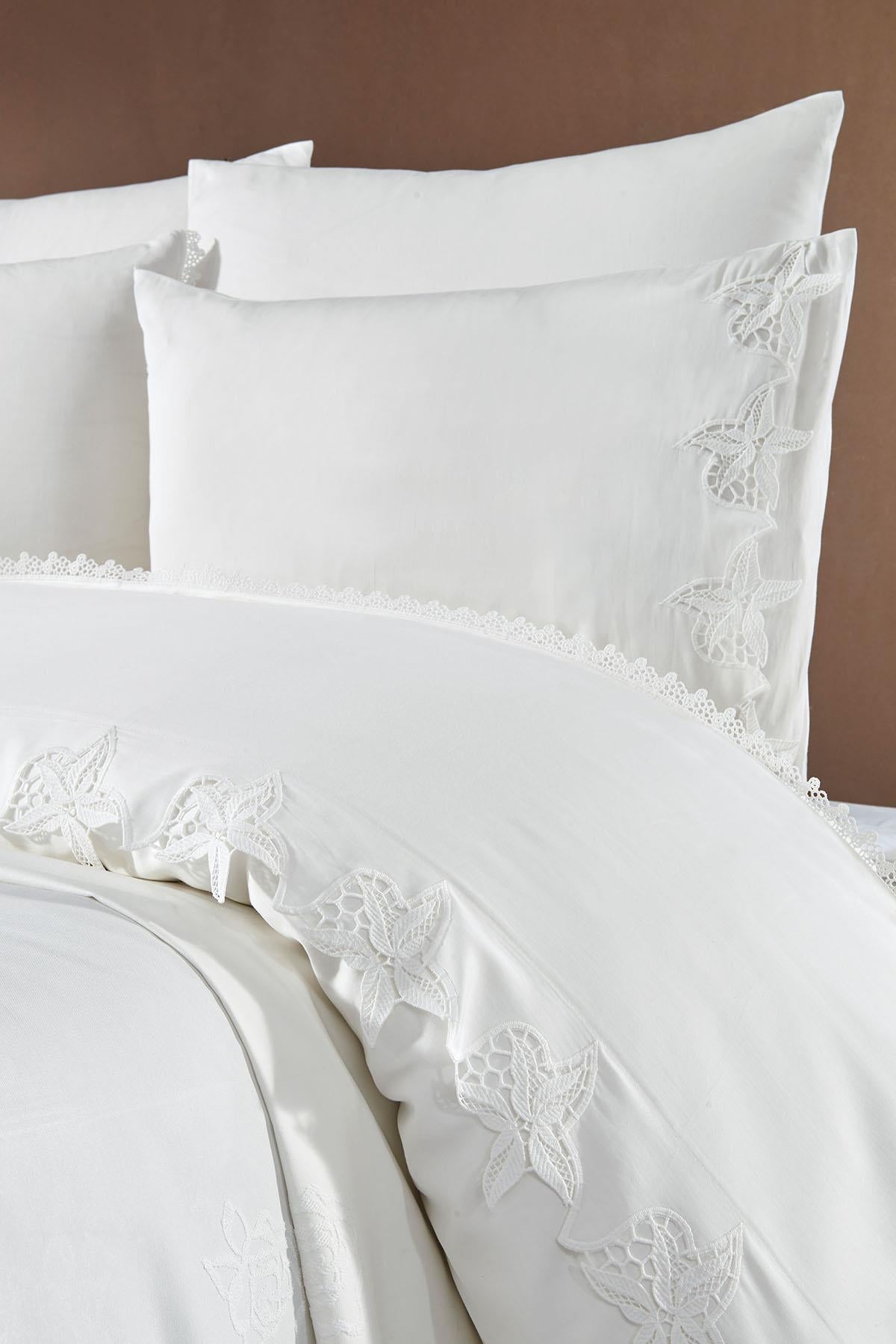 Juego de ropa de cama y colcha de 7 piezas para cama doble con bordado étnico