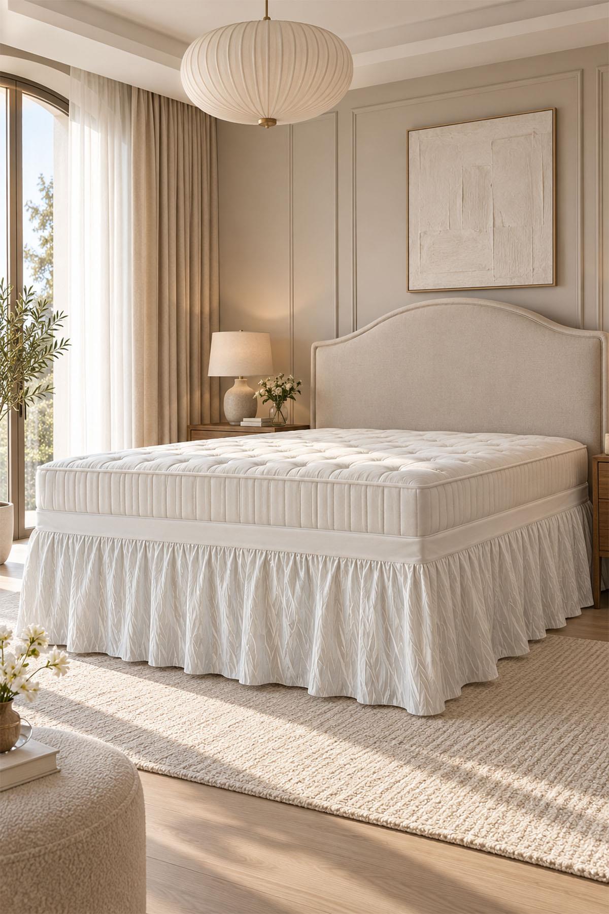 Patterned and Ruffled Bed Skirt