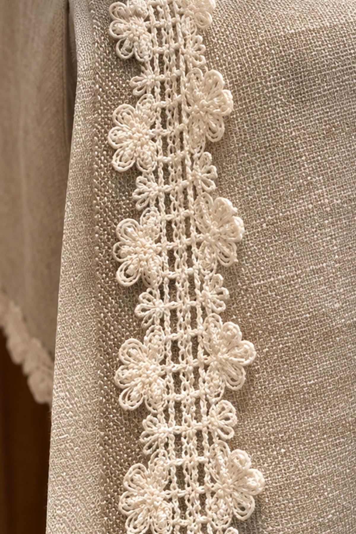 Mantel bordado con estampado floral, resistente a las manchas y de fácil cuidado (160 x 260 cm)
