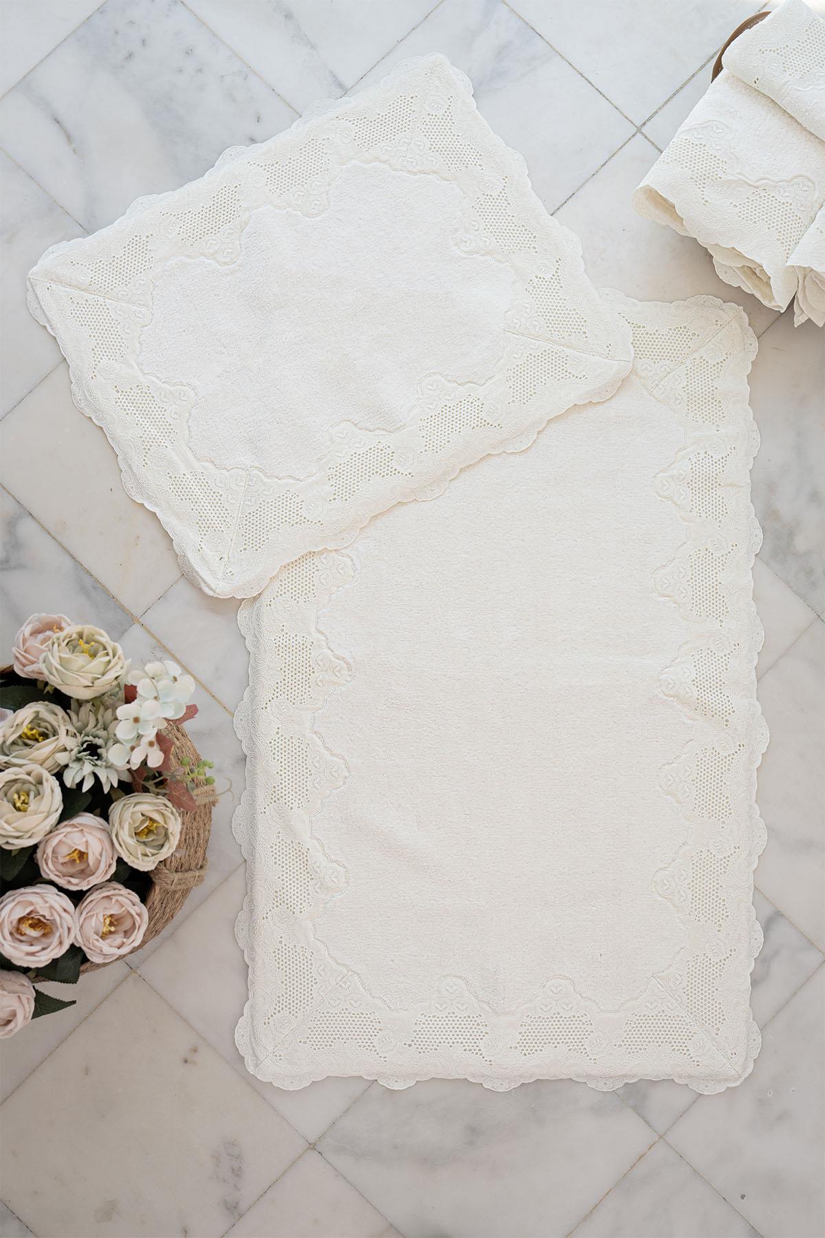 Juego de 2 alfombrillas con bordado Iris (60 x 100 cm)