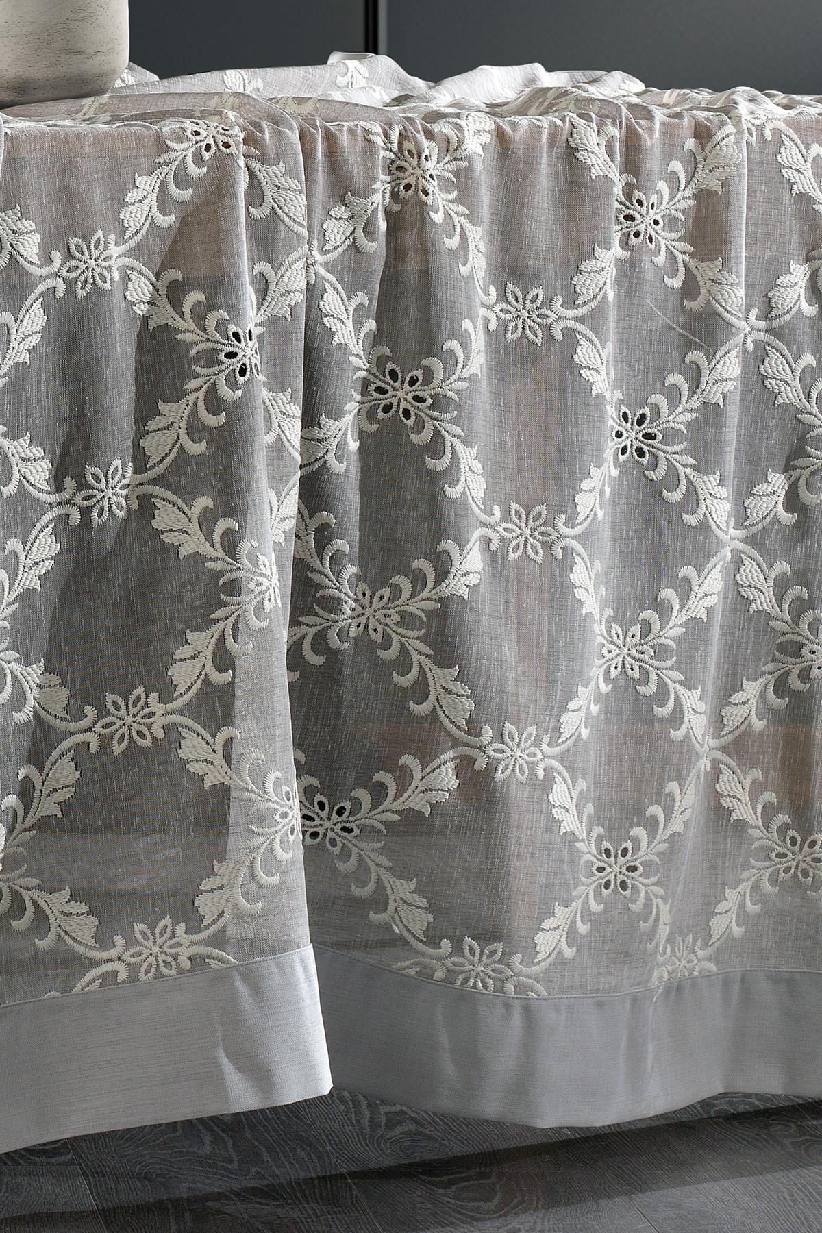 Mantel blanco antimanchas y fácil de limpiar, con estampado floral, 160x260 cm