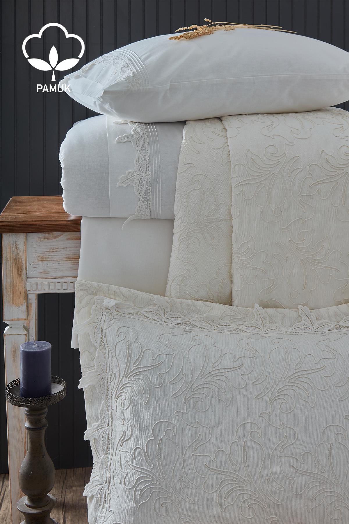 Juego de ropa de cama y colcha Ribera de 9 piezas para cama doble - Nazik Home - ¡Dale valor a tu hogar!