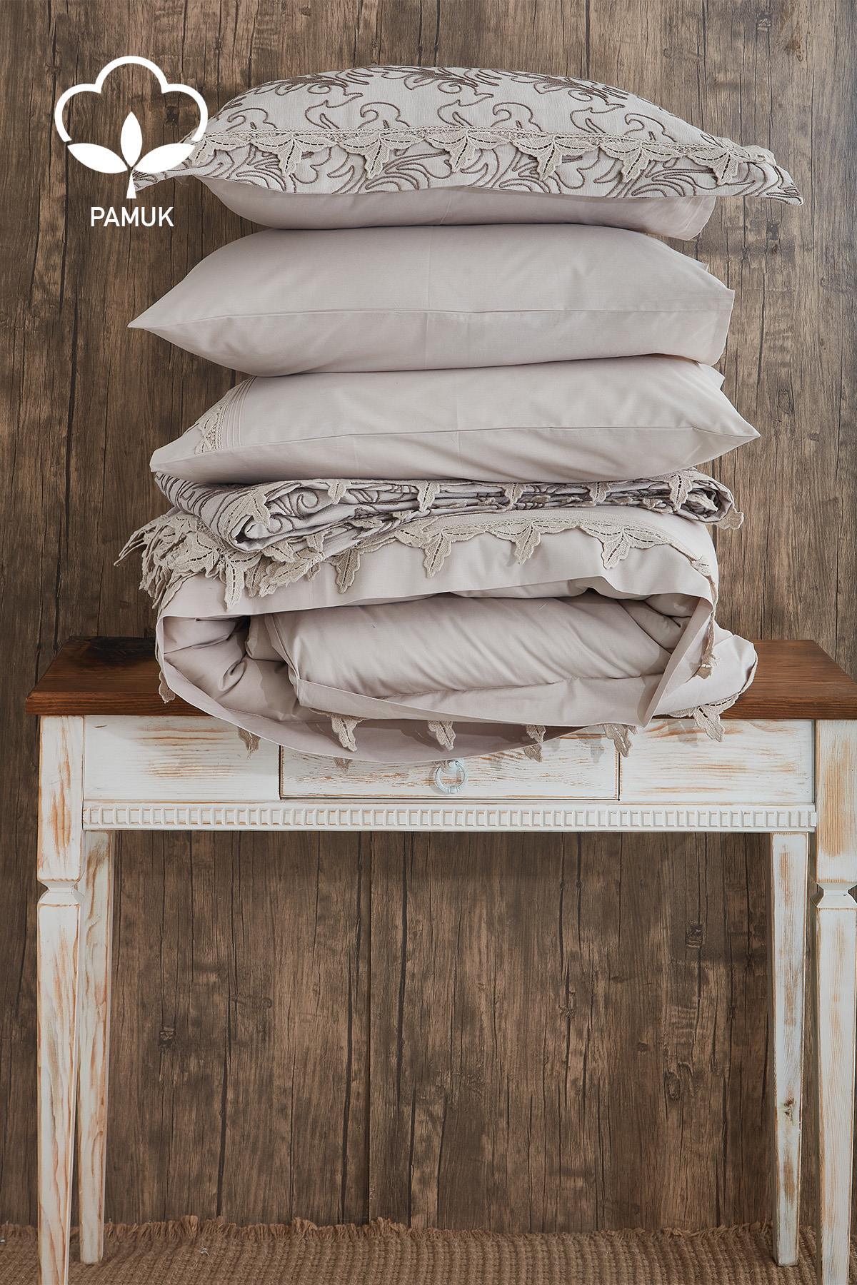 Juego de ropa de cama y colcha Ribera de 9 piezas para cama doble - Nazik Home - ¡Dale valor a tu hogar!