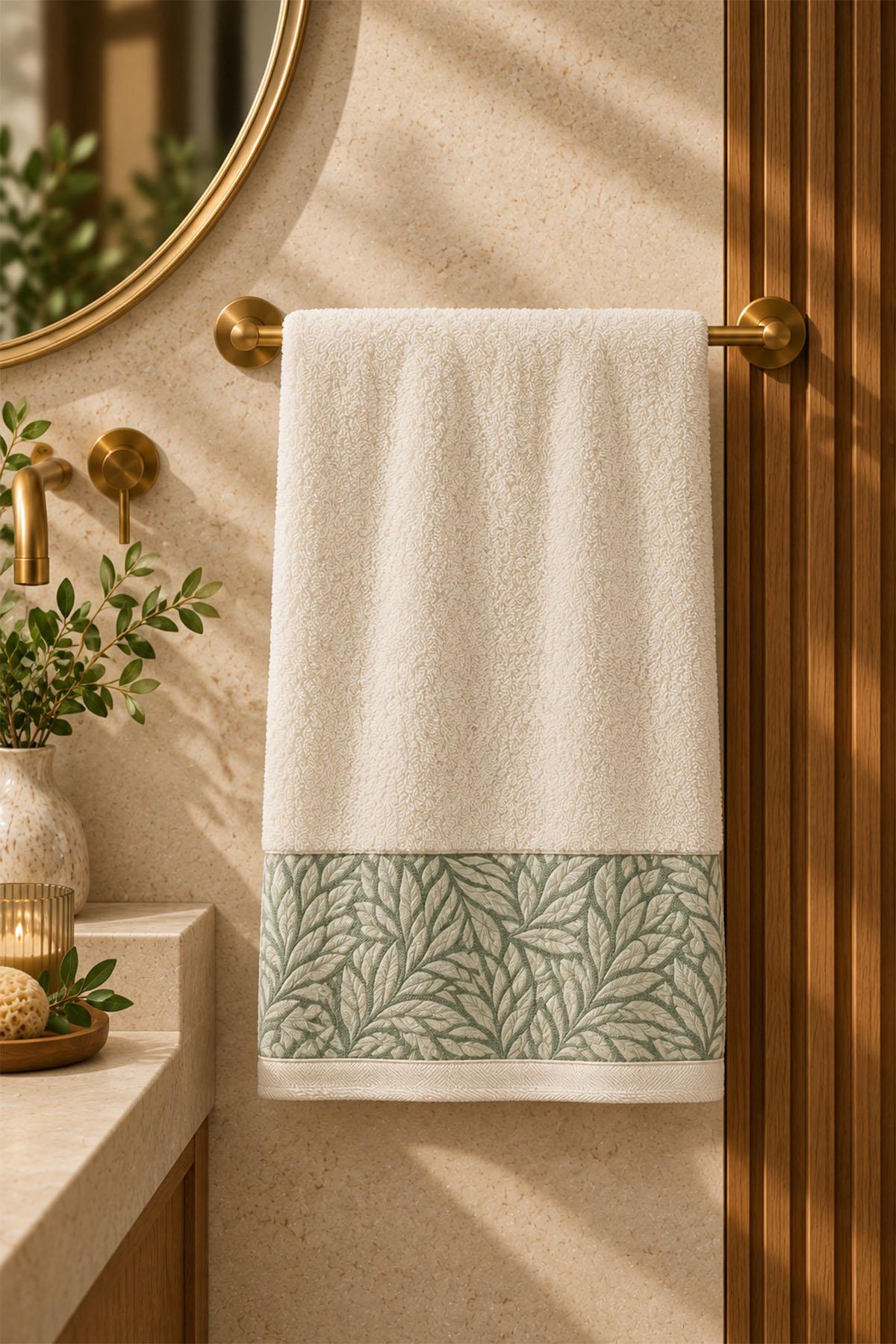 Sage Leaf Pattern Hand Towel (30 x 50 cm)