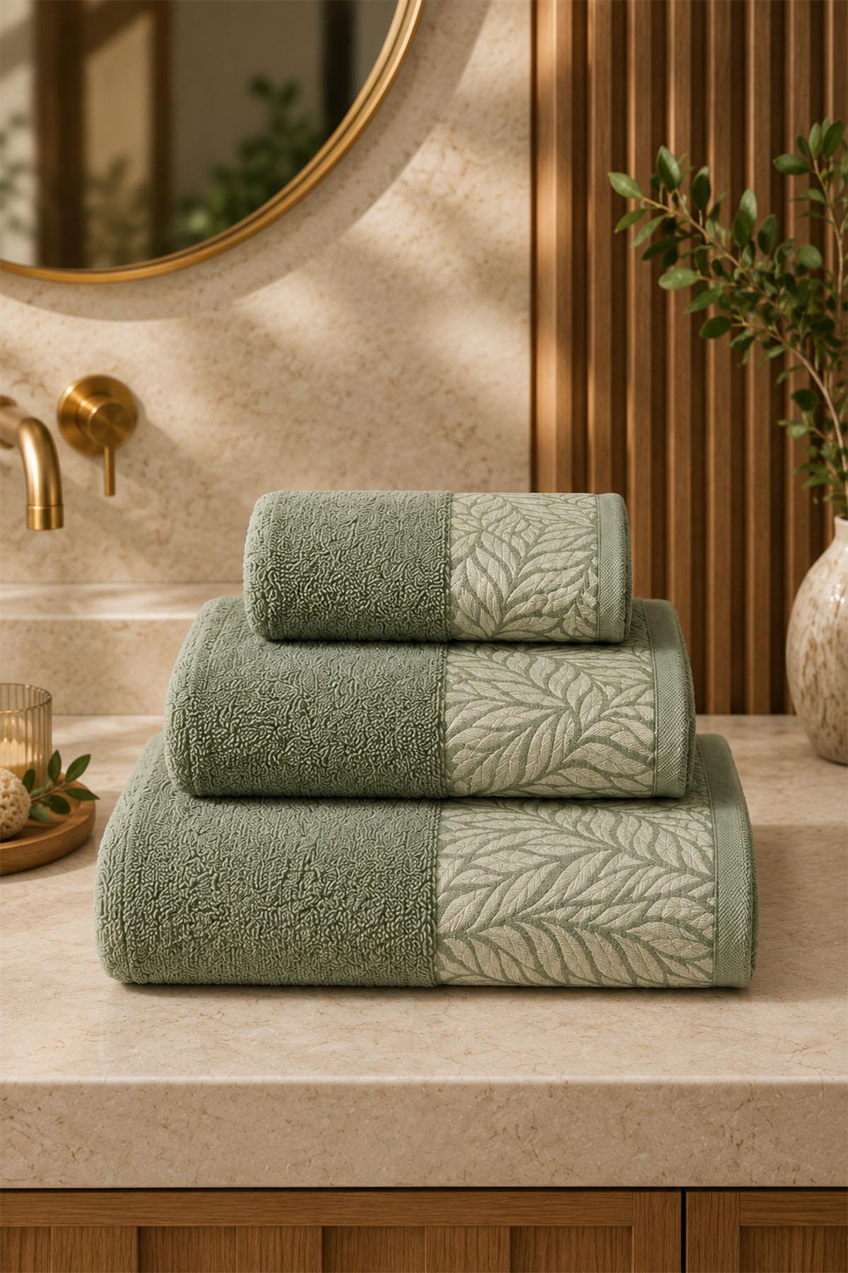 Sage Leaf Pattern Face Towel (50 x 90 cm)
