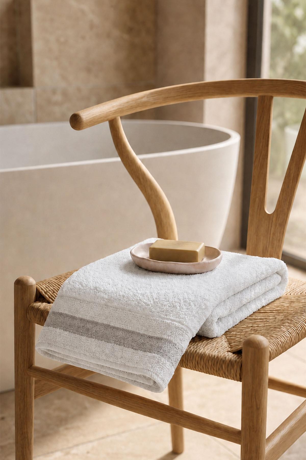 Toalla de baño Samos con rayas (90 x 150 cm)
