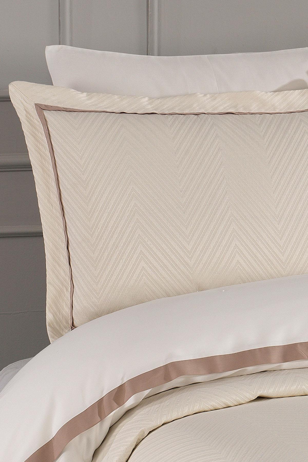 Juego de Funda Nórdica y Colcha Soreno de 7 Piezas para Cama Matrimonial con Detalle de Rayas